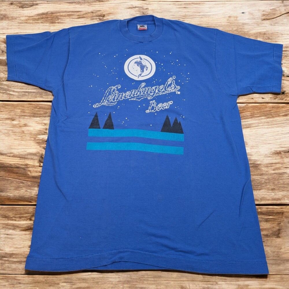 Leinenkugel's‎ Beer T-Shirt - XL, Chippewa WI, Blue, Single Stitch